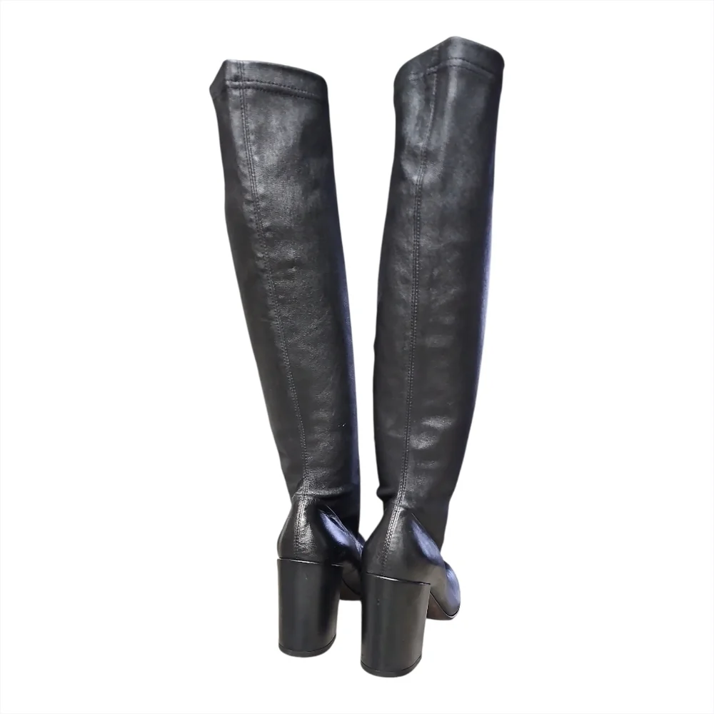 ​AGL | Attilio Giusti Leombruni Black Leather Over The Knee Stretch Boots Size 7